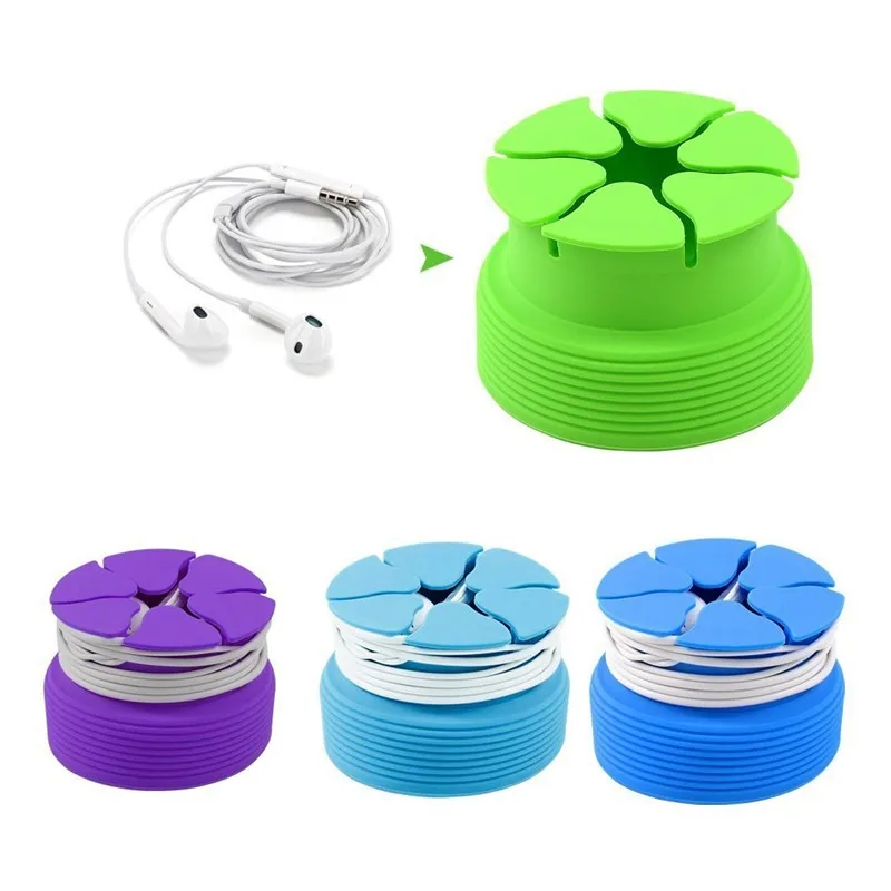 

1 шт. креативная Складная Силиконовая коробка для хранения кабеля для наушников, держатель для шнура, органайзер, чехлы для наушников, устро...