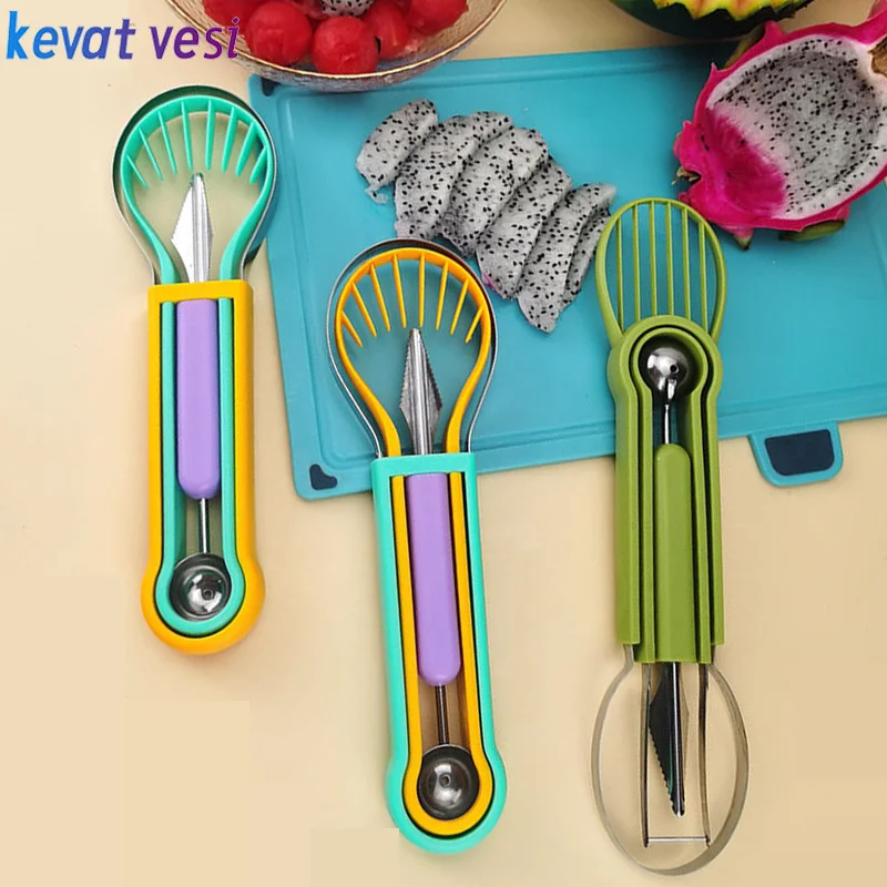 

Fruit Carving Knife Double-Head Fruit Digger Multi-Function Fruits Slicer Watermelon Ball Digging Spoon Kitchen Food Cutter