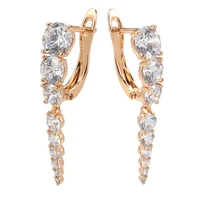 grier 2022 fashion natural zircon rose gold earring super sparkling party banquet crystal earrings bridal wedding jewelry