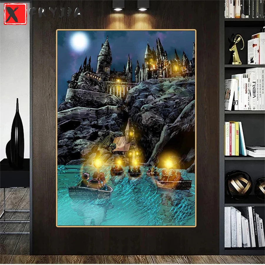 

Diamond Painting Vintage Art and Magic School Castle Cross Stitch Diamond Mosaic Picture Embroidery crystal Beaded Handicraft