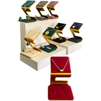 creative necklace organizer rings holder colorful metal velvet jewelry display stand mini pendant shelf rack