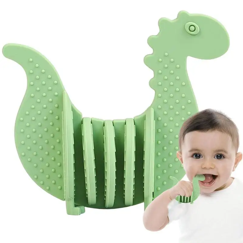 

Dinosaur Teether Toy Silicone Teething Toys For Babies Kids Teethers Relief Soothe Toys Teething Relief Chew Toys For Toddlers