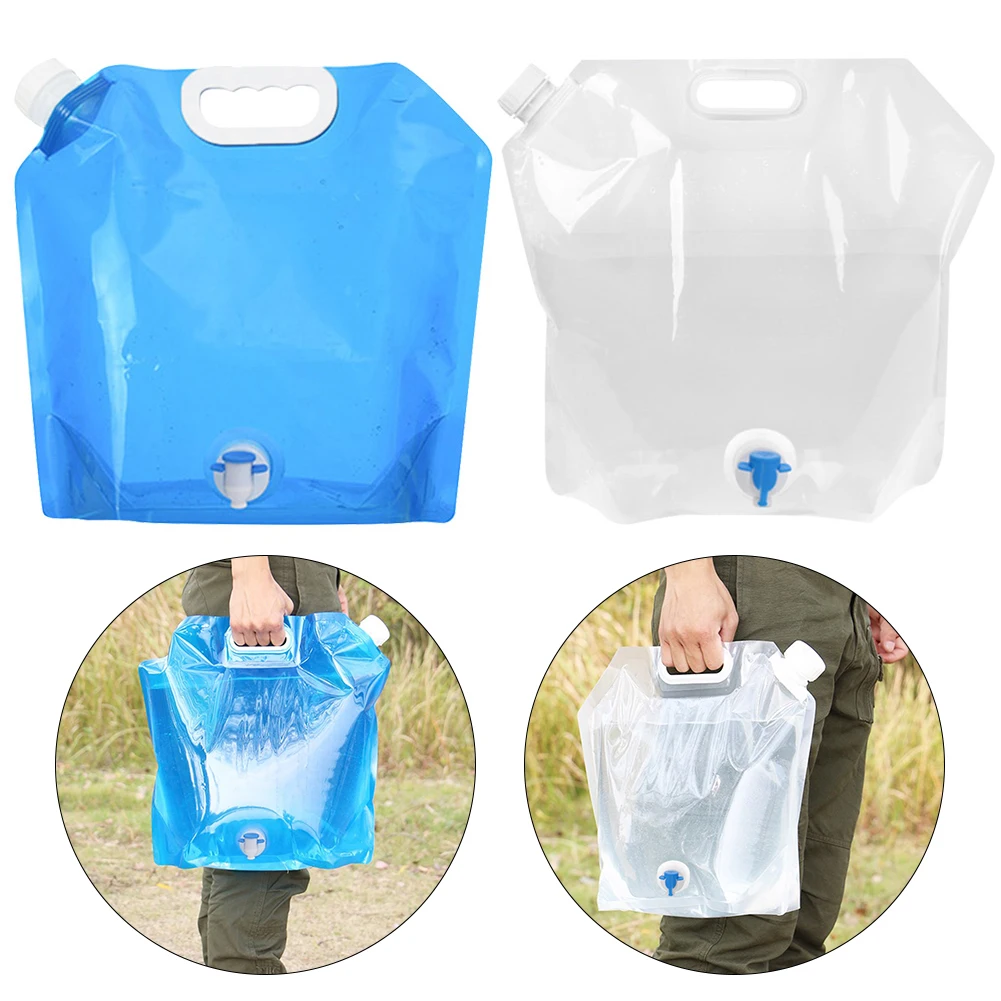 

5L/10L Portable Foldable Water Bags with Faucet Outdoor Camping Picnic BBQ Drinking Carrier Collapsible Water Storage Container
