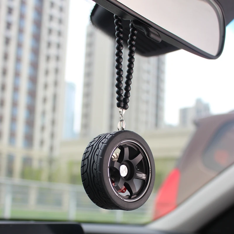 

Auto Decoration Pendant For Car Wheel Keychain Car Rearview Mirror Hanging Ornament Keyring Pendant For Car Accessories Interior