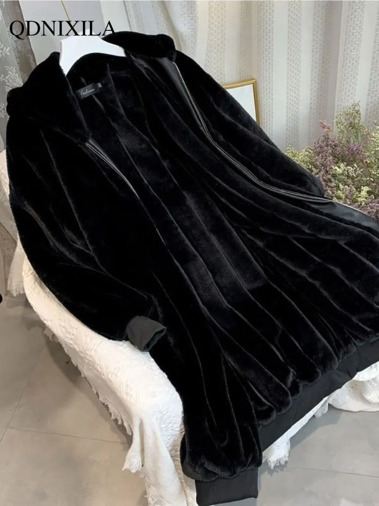 Winter Coat for Women Fur Coat 2022 New Fur Medium Long Style Overcoat Double Faced Thick Faux Fur Coat New In Outdoor Clothes