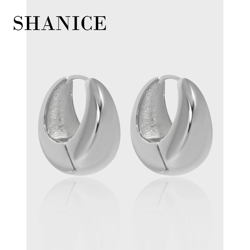 

SHANICE 100% s925 sterling silver Thick Round Circle Tube Huggie Hoop Earrings for Women Men Ear Ring Trendy Steampunk Jewelry