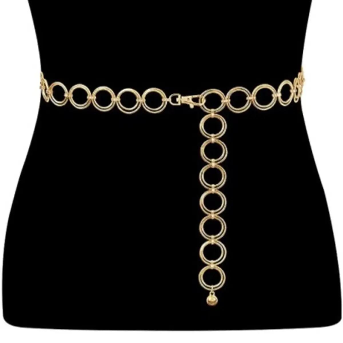 Ladies All-match Hip Hop Style Punk Waist Chain Ring Waist Chain Adjustable Dress Waist Chain Womans Belt Fashion Waistband