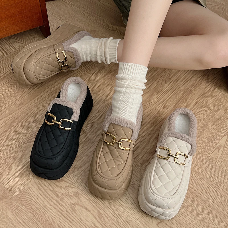 Женская обувь плюшевые тапочки для взрослых зимняя шлепанцы женские туфли на