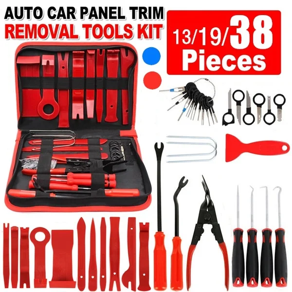 

11/13/19/38 шт инструментов Съемник элементов инструмент разборки Авто аудио приборной панели Tirm Панель установщик панель приборов удаление Открытие Набор инструментов для ремонта