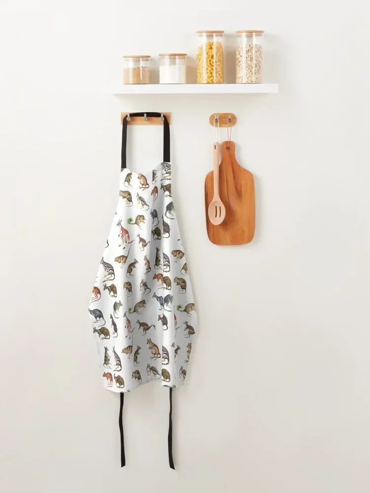 Фартук с иллюстрацией австралийских кенгуровов рабочие халаты для женщин уборка