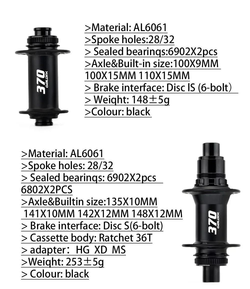 GOLDIX GDX370 32H Ступица Заднего Колеса Велосипеда J-Bend Boost 148 Мм С Дисковым Тормозом