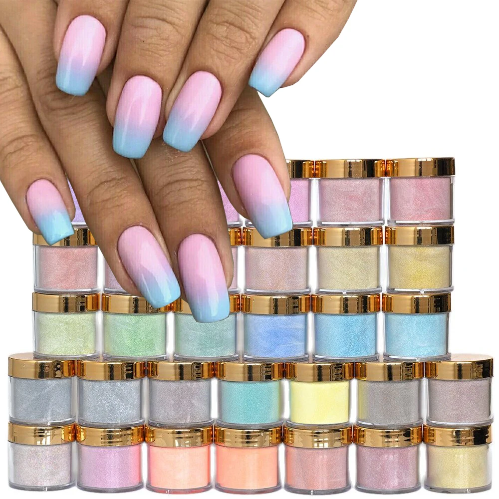 

2 IN 1 Acrylic&Dipping Powder Nail Acrylic Powder 1OZ Golden Lid Glitters Nail Dust Pigment 28g Glitter Extension Nail Powders*Y