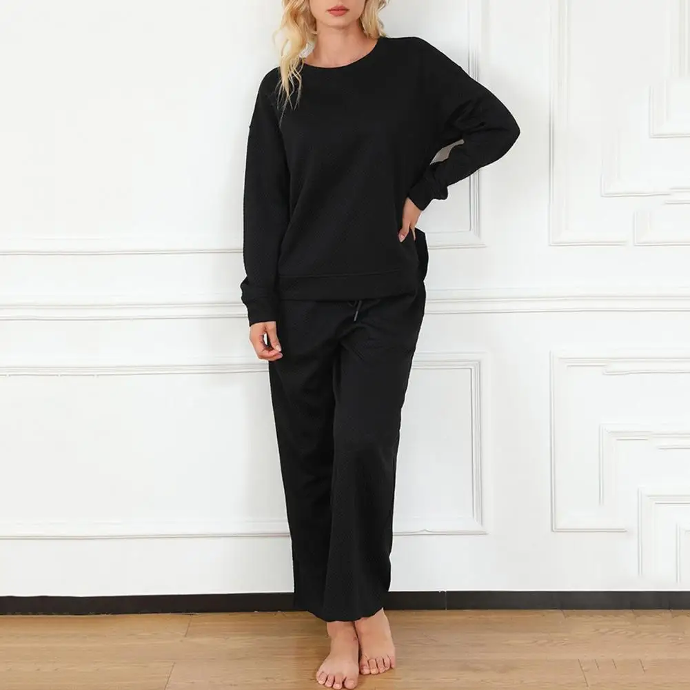 Женский свободный костюм женский однотонный спортивный свитшот комплект