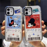 disney mickey minnie cartoon clear soft phone cases for iphone 13 12 11 pro max mini xr xs max 8 x 7 couple anti drop case gift