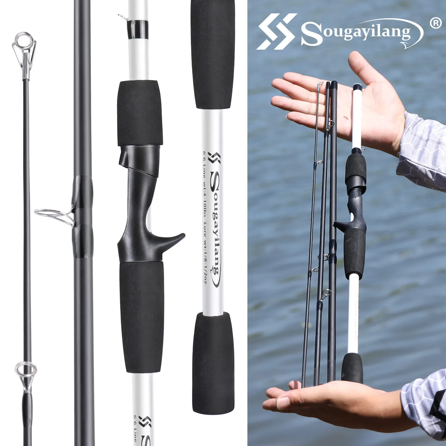 

2023 Sougayilang 4Sections Spinning Casting Fishing Rod Ultralight Carbon Fiber Fishing Pole Fishing Tools