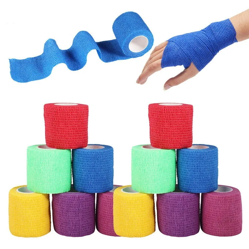 

1 Roll Sport Non-woven Bandage Self-adhesive Breathable Elastic Bandages for Sports Fixing Finger Wrist Leg Protective 5cm*4.5m