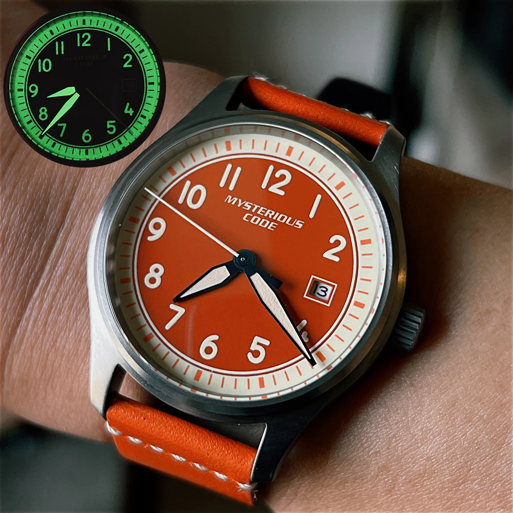

Мужские автоматические часы-пилот из титана, механические наручные часы в стиле милитари, винтажные светящиеся спортивные часы ВВС 40 мм, 2022