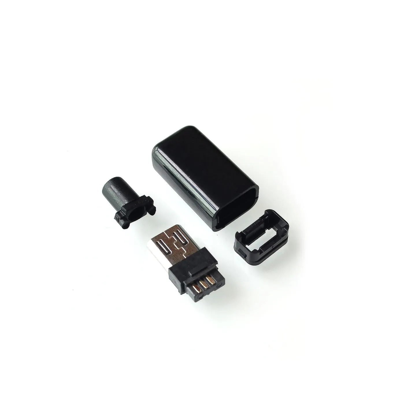 

10 комплектов штекерных разъемов Micro USB «сделай сам» с черными крышками