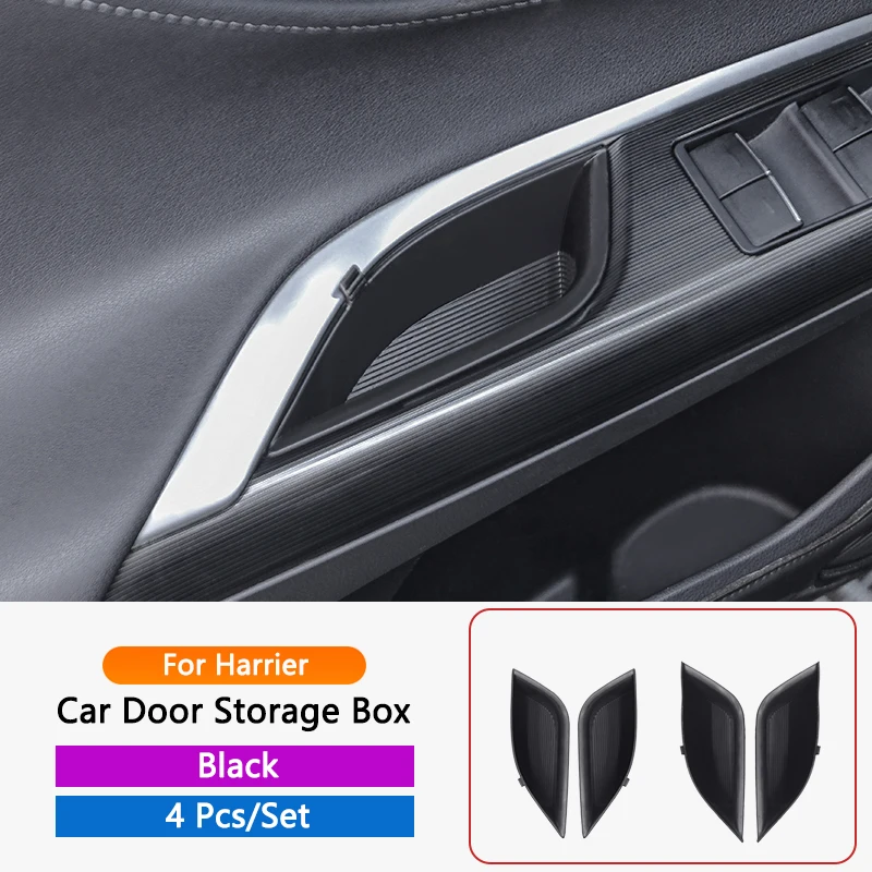 

QHCP ящик для хранения дверей автомобиля, дверная ручка, лоток для хранения, силиконовый дверной органайзер, контейнер, подходит для Toyota Harrier Venza 2022, аксессуар