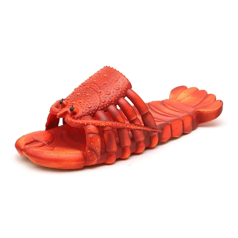 New Slippers for Men and Women Summer Creative Cute Crayfish Kids Slippers To Wear Beach Sandals At Home Simple Style Boutique