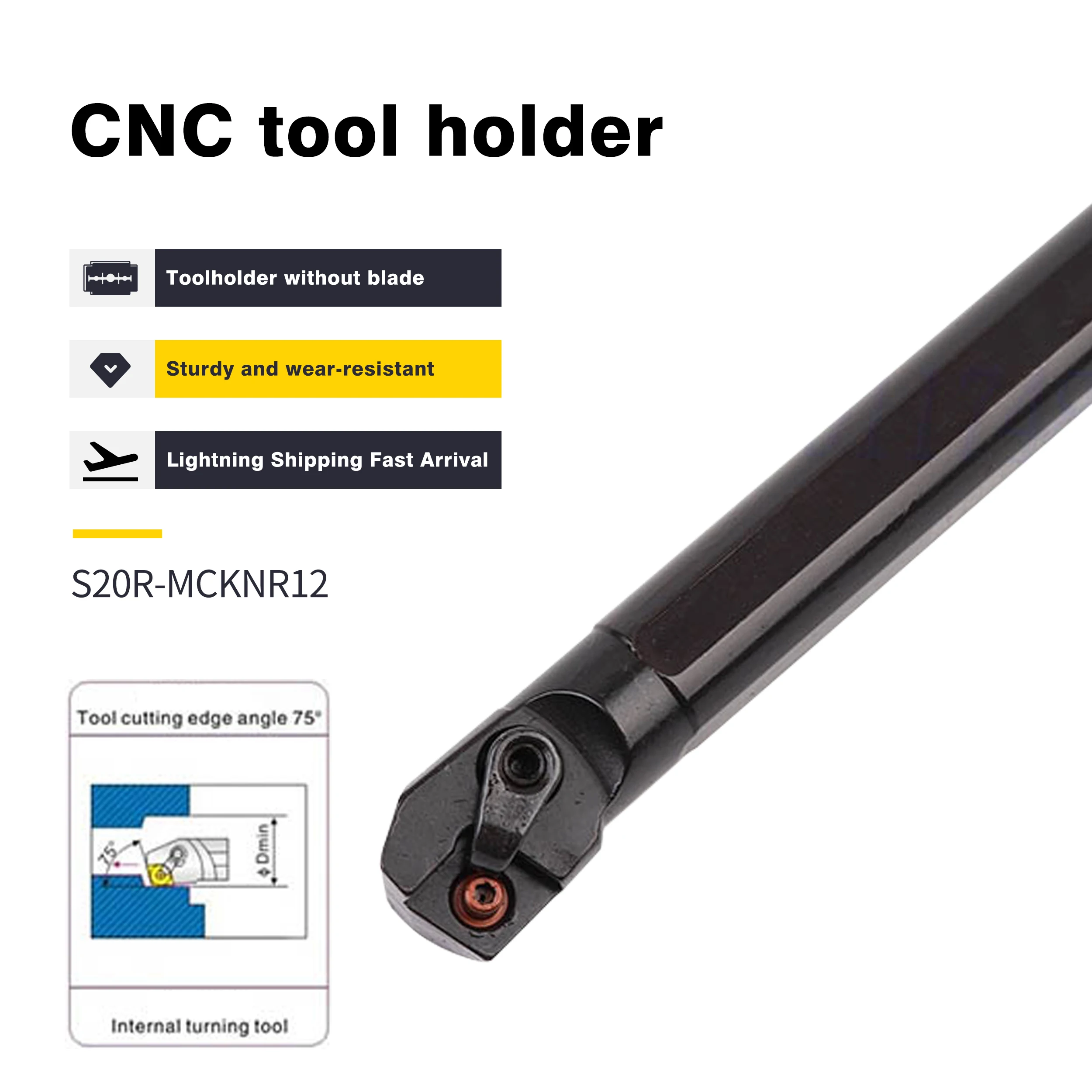 

S20R-MCKNR12 S25S-MCKNR12 Internal Turning Tool Holder S20R-MCKNL12 S25S-MCKNL12 Arbor CNC Lathe Tool Boring Bar Carbide Insert