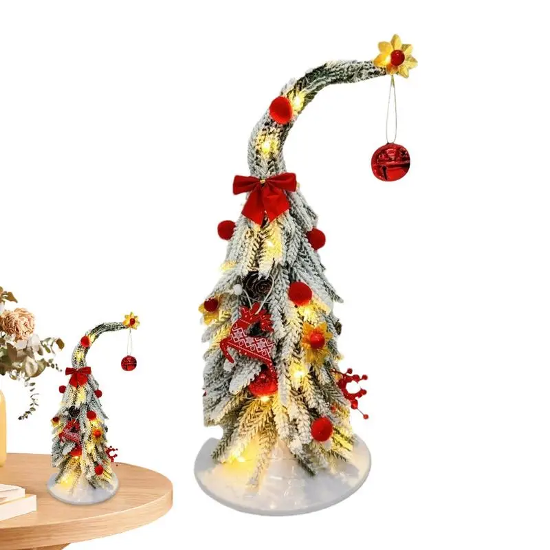 Настольная рождественская елка 13 8 дюйма маленькая искусственная гибкая со