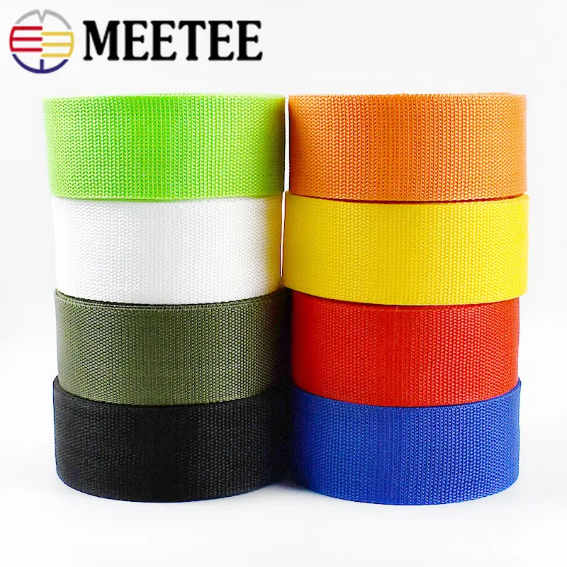 Meetee 5Meters 50mm Polyester Nylon PP Webbing Ribbon for Strapping Braided Bag Strap Belt Garment Shoes Outdoor Band Accessory