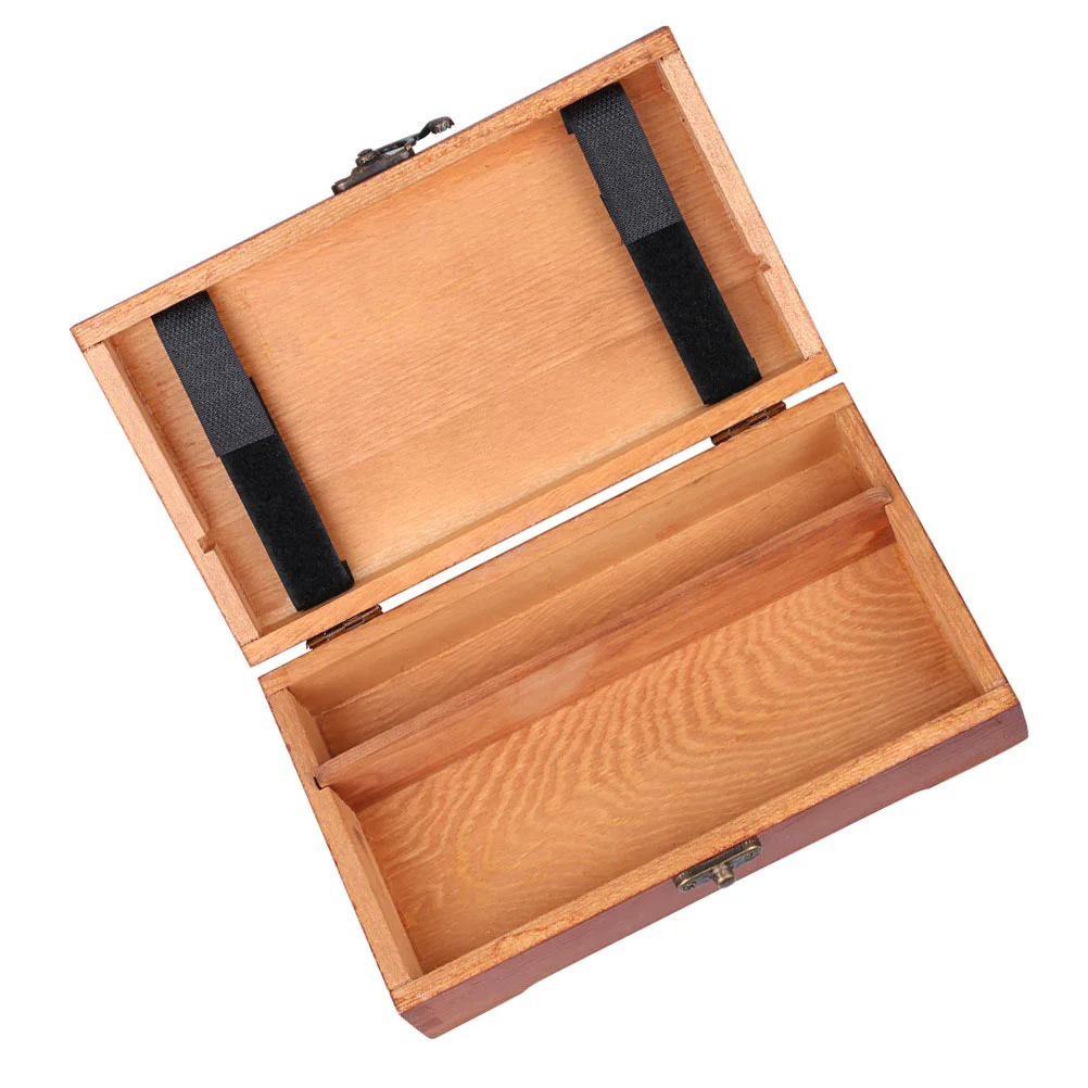 

Wooden Case Stationery Holder Container Small Storage Practical Desktop Drawers Pine Brush
