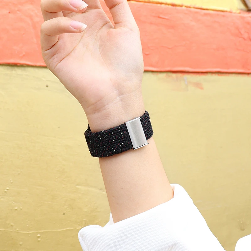 Braided solo loop For Apple Watch band 44mm 45mm 41mm 40/42/38mm Adjustable Nylon Elastic belt Bracelet iWatch serie  76 34 5 SE