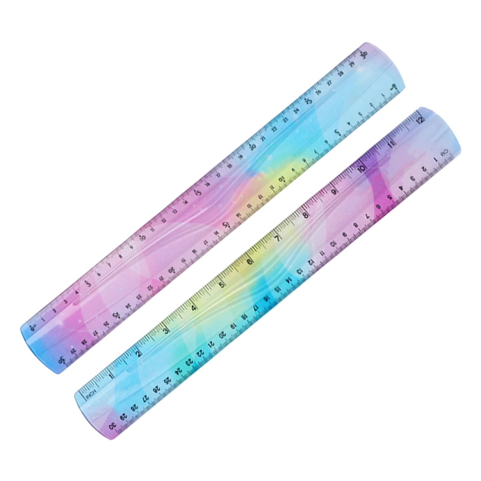 

2pcs 30cm Colorful Straight Soft Adjustable Stationery Kid Adult Office School Measuring Tools Carpenter Portable Folding Ruler