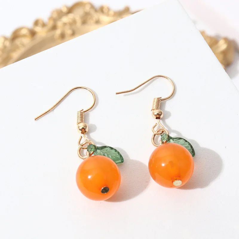 

MINI ORANGE PIERCING EARRINGS Women’s Dangles Jewelry Ears Accessories Cute Mini Food & Drink Earrings Fruit Aesthetic Golden