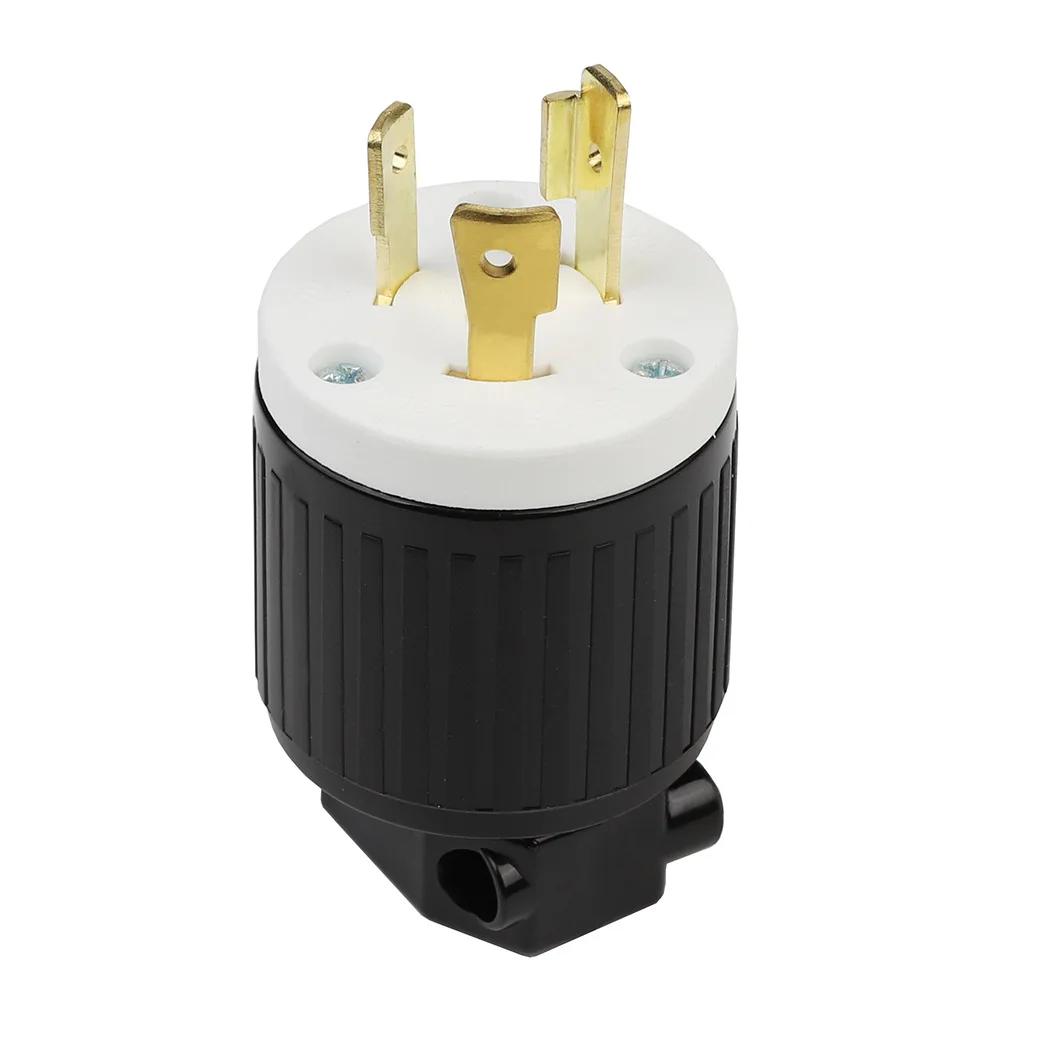 NEMA L5-20P Замковый разъем для подключения к генератору Twist Lock мужской 20 Ампер 125 Вольт 2 Полюса 3 Провода с заземлением.