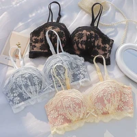 sexy lace bralette women push up bra without steel ring backless brassiere girl comfortable soft adjusted straps brasieres