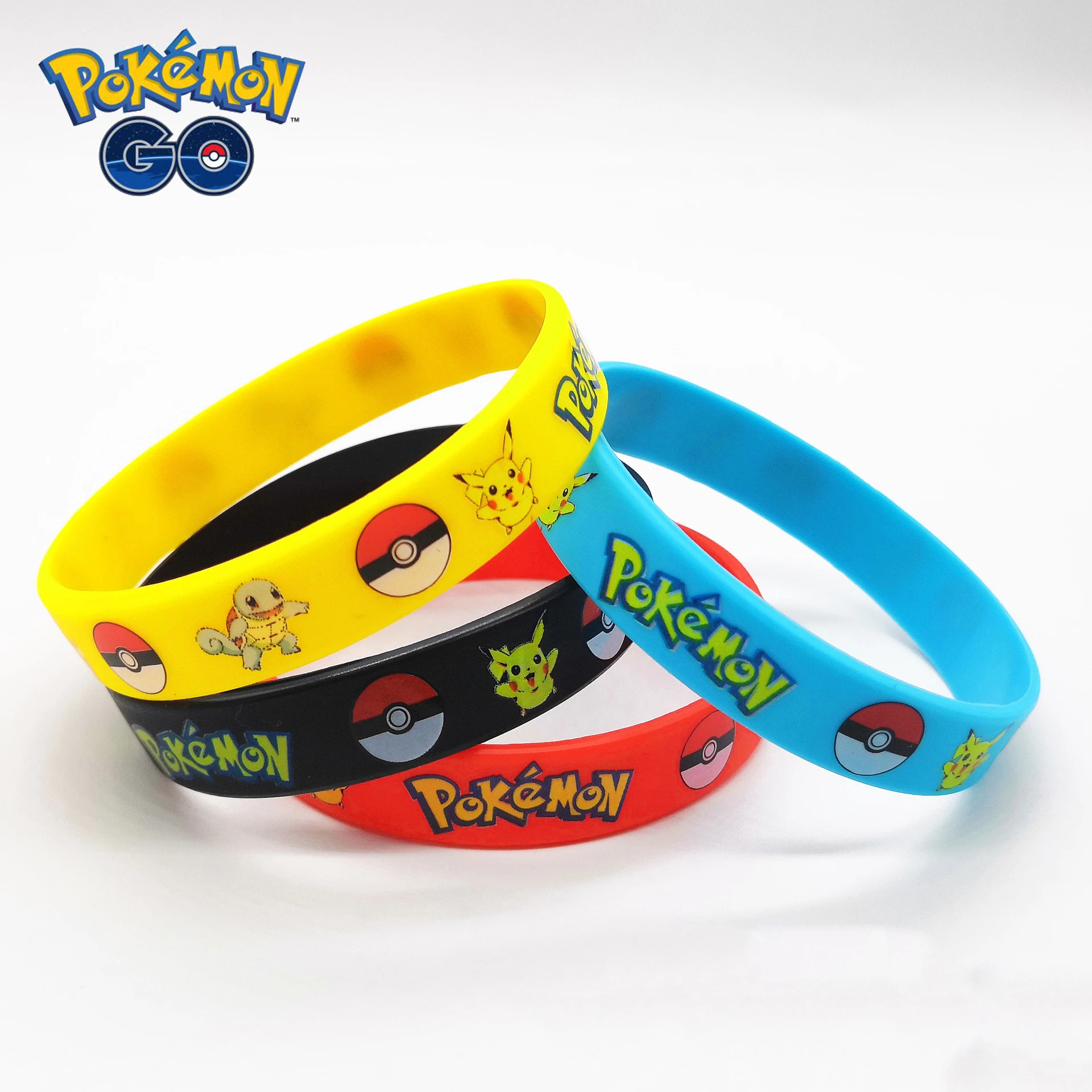 

Pokemon Go Figures Sports Silicone Bracelet Pikachu Figures Cartoon Bracelet Children Toys Wristband Kawaii Print Jewelry Gifts