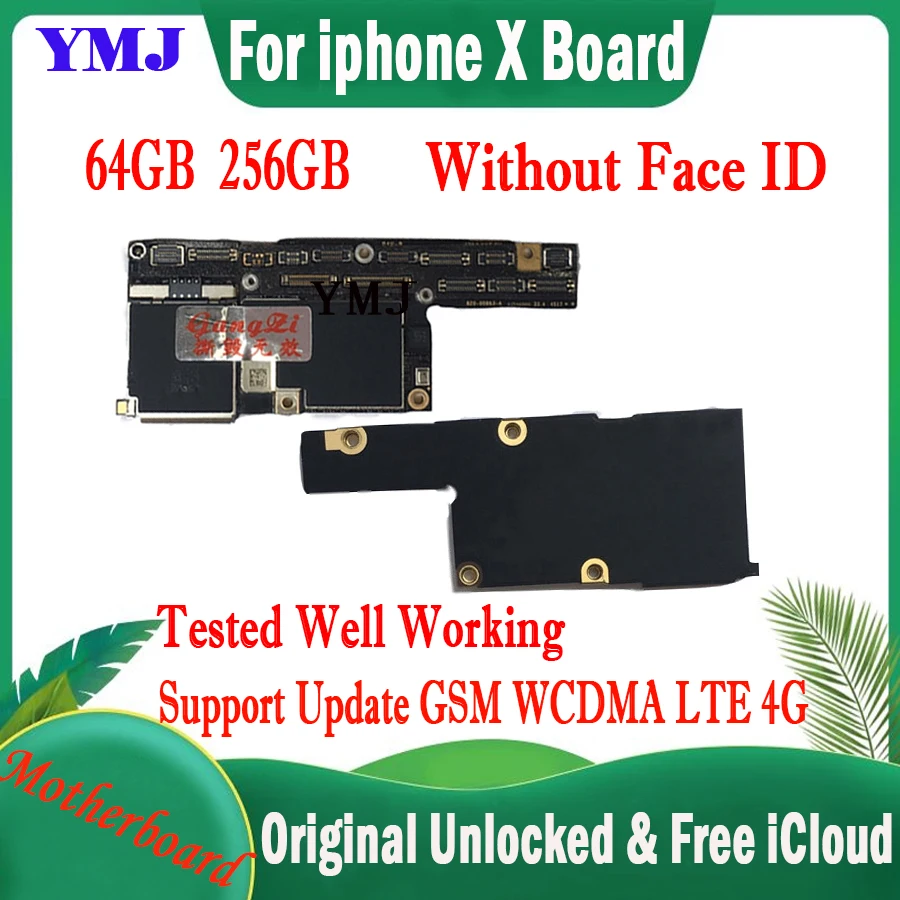 

Материнская плата для iPhone X, 64 ГБ, 256 ГБ с/без Face ID, протестирована, хорошо работает, без ID-учетной записи, бесплатный iCloud, оригинальная логическая плата