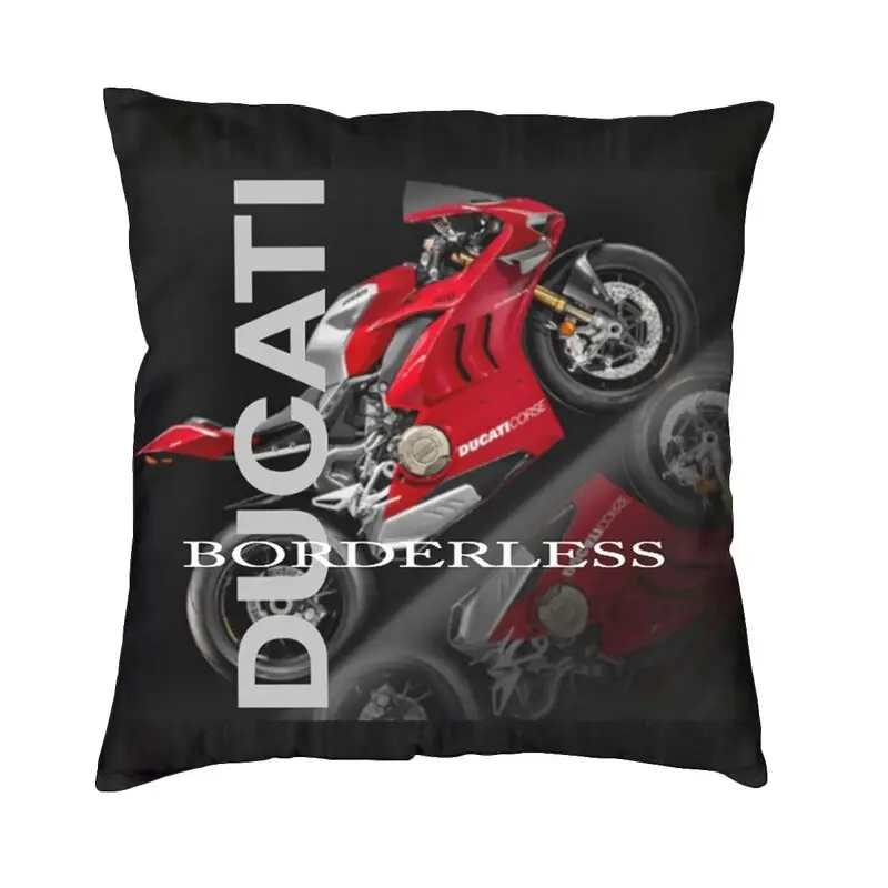 

Квадратная наволочка Ducati Borderless, украшение, итальянские мотоциклетные подушки, декоративная подушка для гостиной с двусторонним принтом