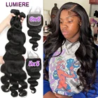 Бразильские волнистые волосы шириной 38, 40 дюймов, волнистые волосы, пучок с застежкой, 5X5, 34 пучка с застежкой спереди, 6x6, HD кружевная застежка с пучком