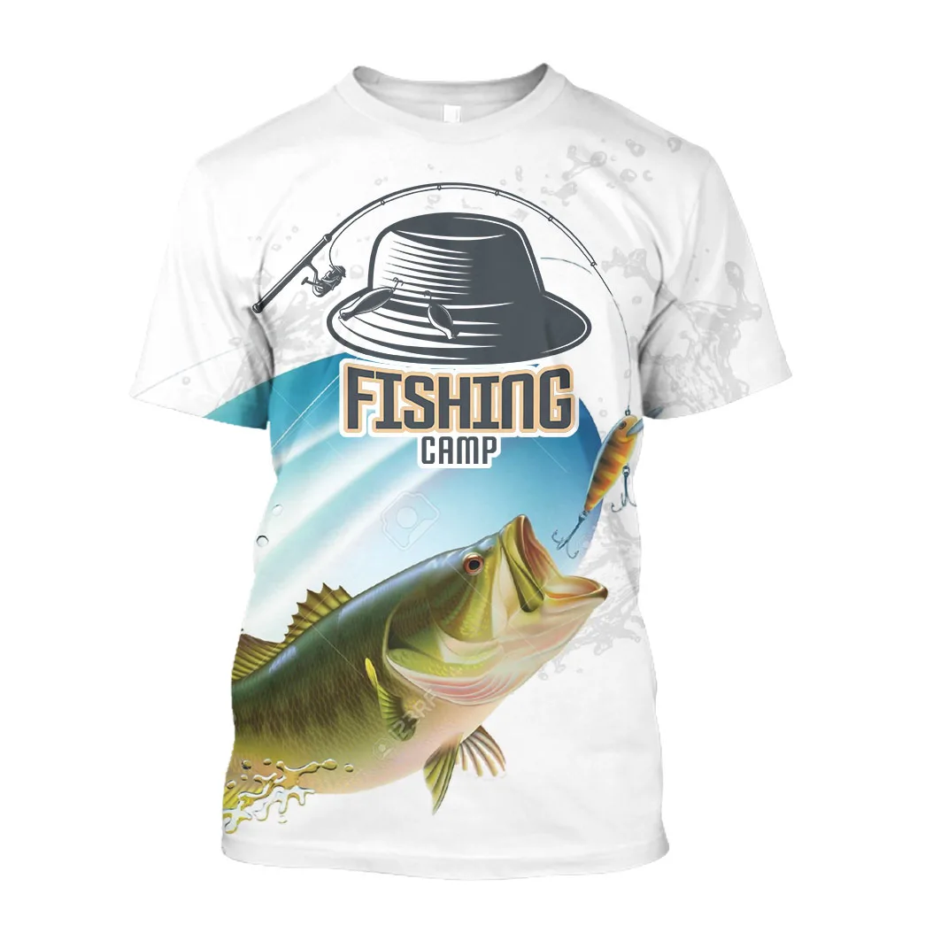 

Jumeast 3D Graphic Fishing Camp T Shirts Printed T Shirt Oversized Comfortable Breathable Cool Sun Protection 90s Streetwear Boy