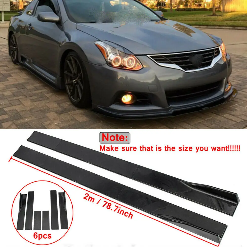 

2M 78.7'' Side Skirt Splitter Rocker Panel Extension Glossy Black For Nissan Altima 2009-2020 Lip Splitters Bumper Car Styling