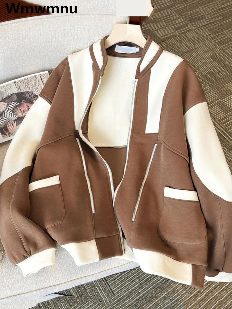 

Oversize 4xl Casual Spliced Baseball Chaquetas Women Streetwear Jackets Trend High Street Casaco New Korean Fashion Loose Coats