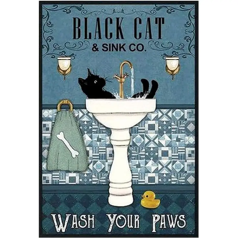 

CHENISTORY Painting By Number Poster Landscape Kits Handpainted Picture By Number Black Cat Animal Drawing On Canvas Home Decora
