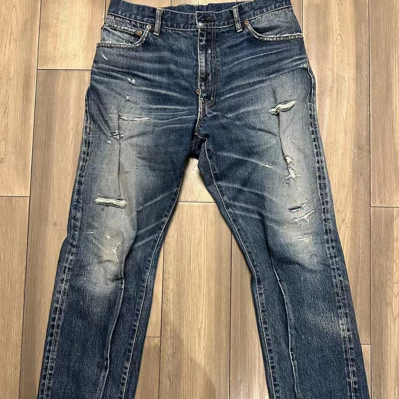 Фото БРЮКИ VISVIM JOURNEYMAN 2025 Джинсы разрушения 22SS 2-го поколения №1