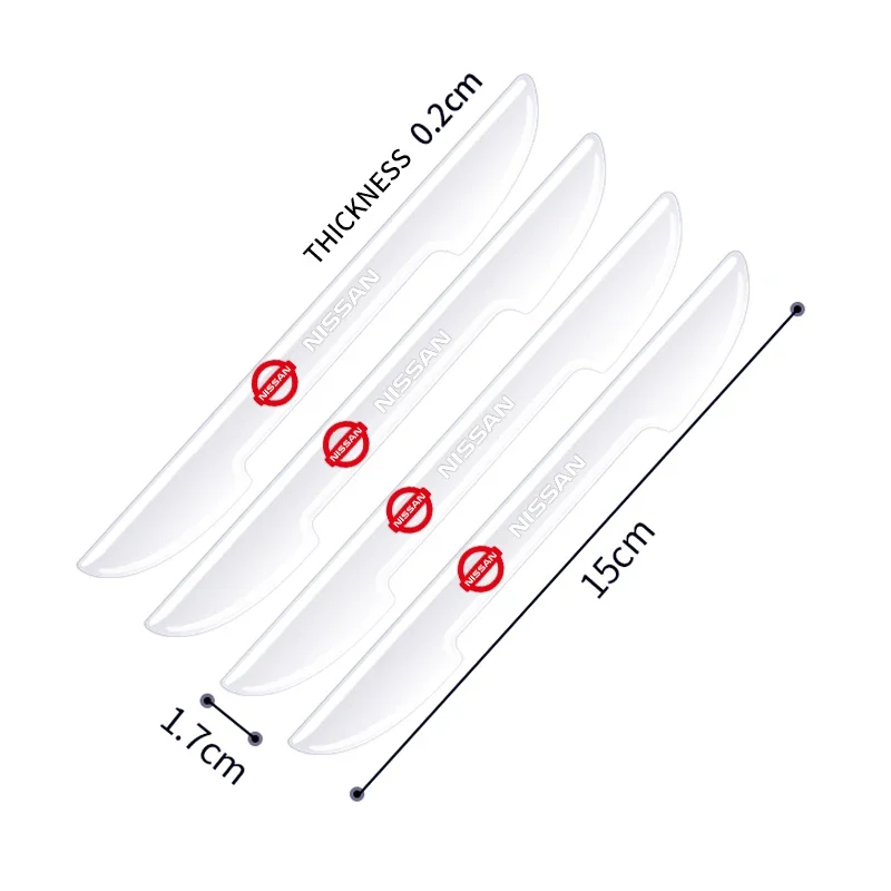 4 шт. прозрачные силиконовые защитные полоски наклейка с логотипом на дверь