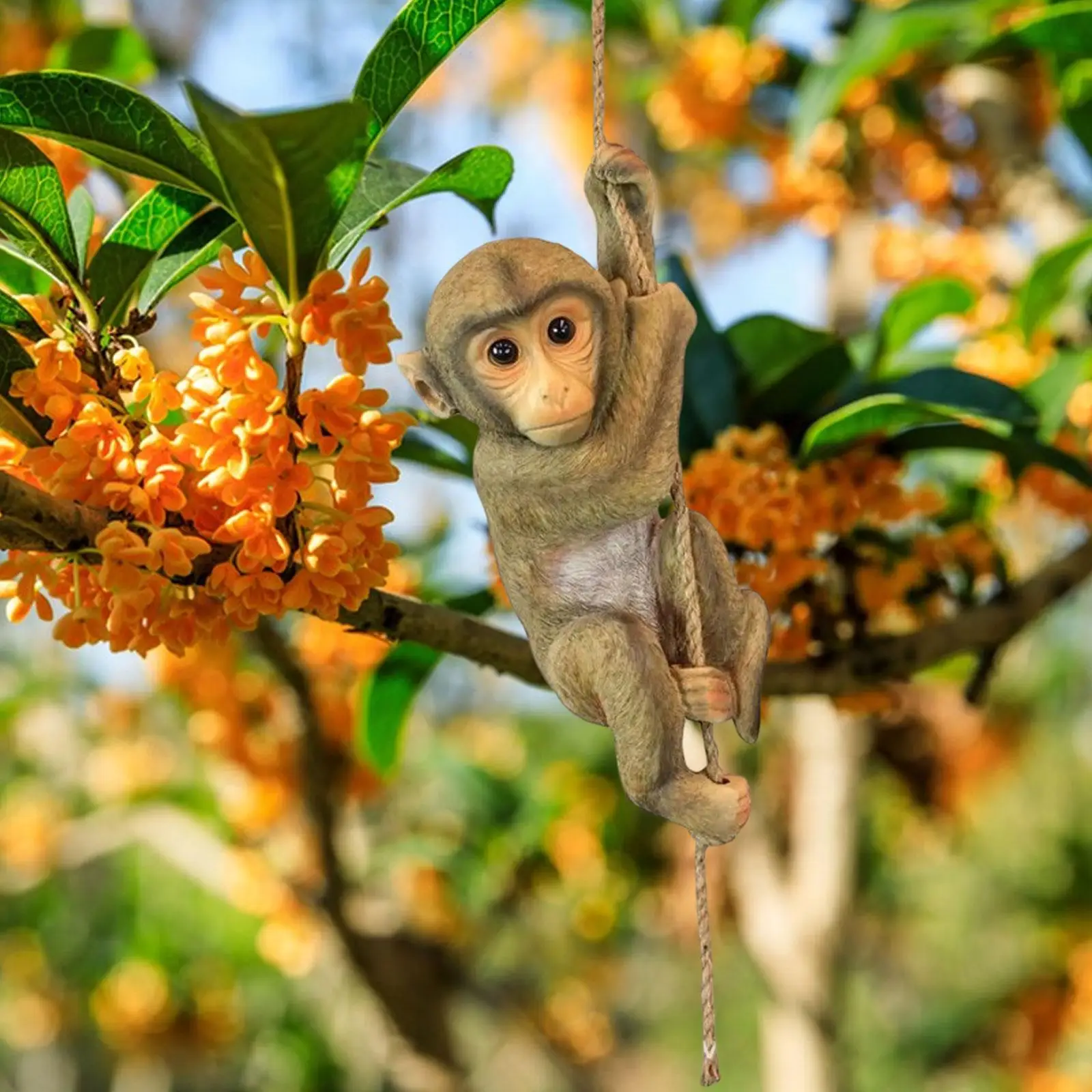 

Creative Hanging Monkey Statue Resin Figurine Ornament for Lawn Garden Decor