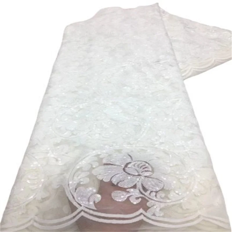 

Green Sequin French Milk Silk Lace Fabric 2022 White High Quality African Lace Fabric Mesh Nigerian Lace Fabric For Wedding
