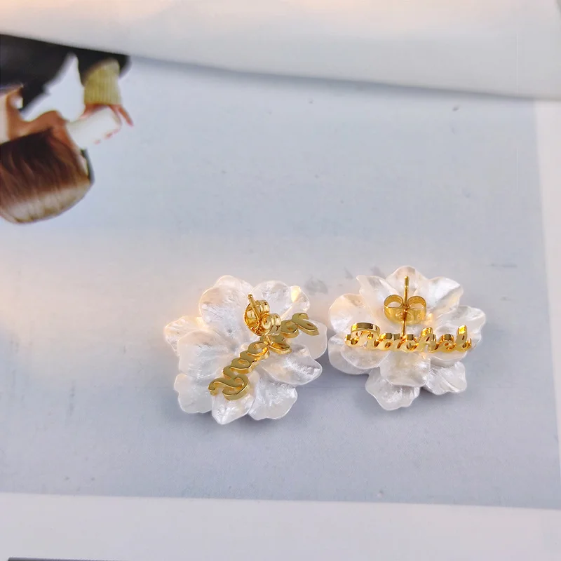 Personalized Women Stainless Steel Earring Custom Name Letter Fashion Trend Lady Ear Stud Jewelry Birthday Gift Pendientes Mujer