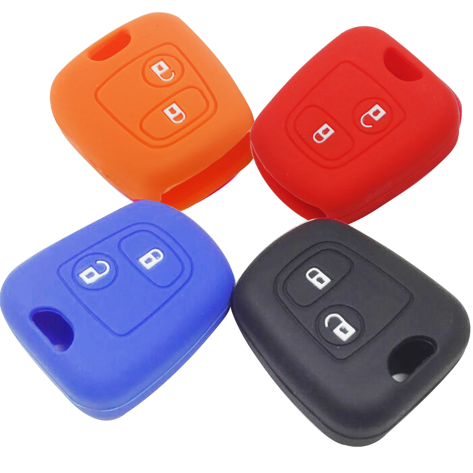 

Jingyuqin 10 шт. силиконовый чехол для ключа 2 btn для Citroen Saxo Xsara Picasso Berlingo для Peugeot 107 207 307 607 C3 206 защита