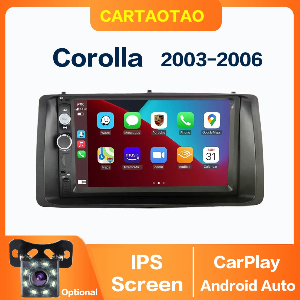 Автомагнитола 2 DIN Android CarPlay GPS мультимедийный плеер для Toyota Corolla 2003 2004 2005 2006 BYD F3 IPS