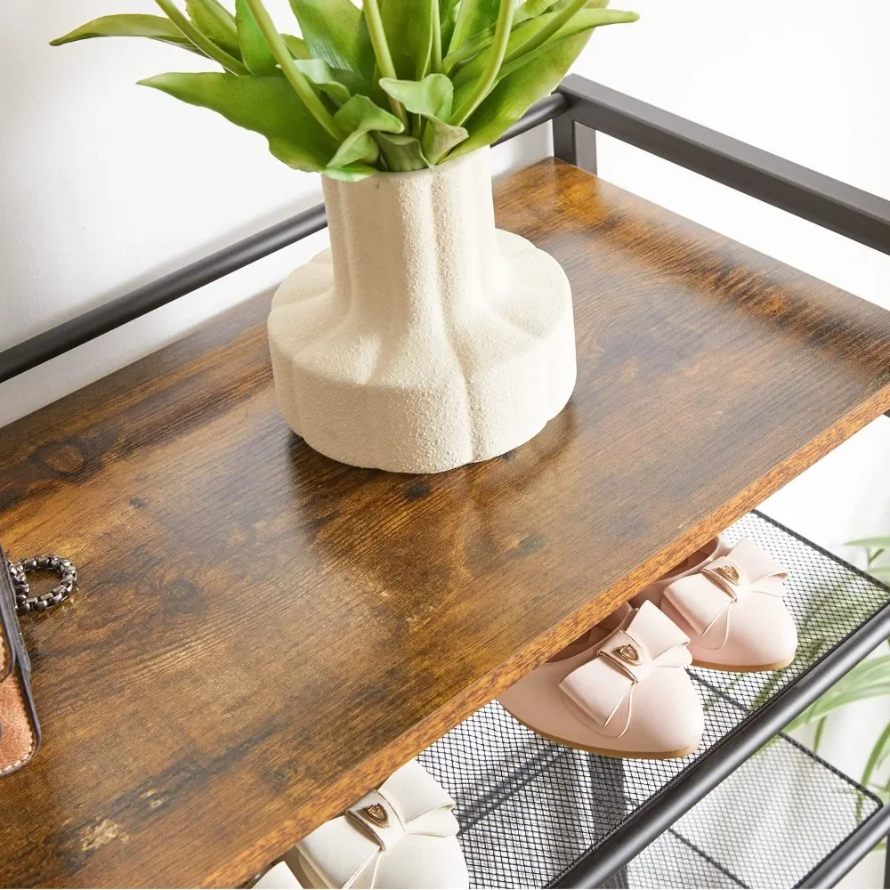 Новая 8-уровневая стойка для обуви полка с плоским и наклонным дизайном 4 крючками