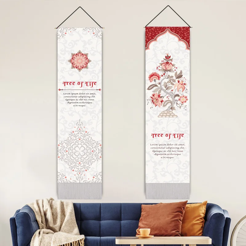 

Antique Indian Fabric Painting Simple Alphabet Hanging Cloth Living Room Bedroom Decorative Background Cloth Artistic Accessorie